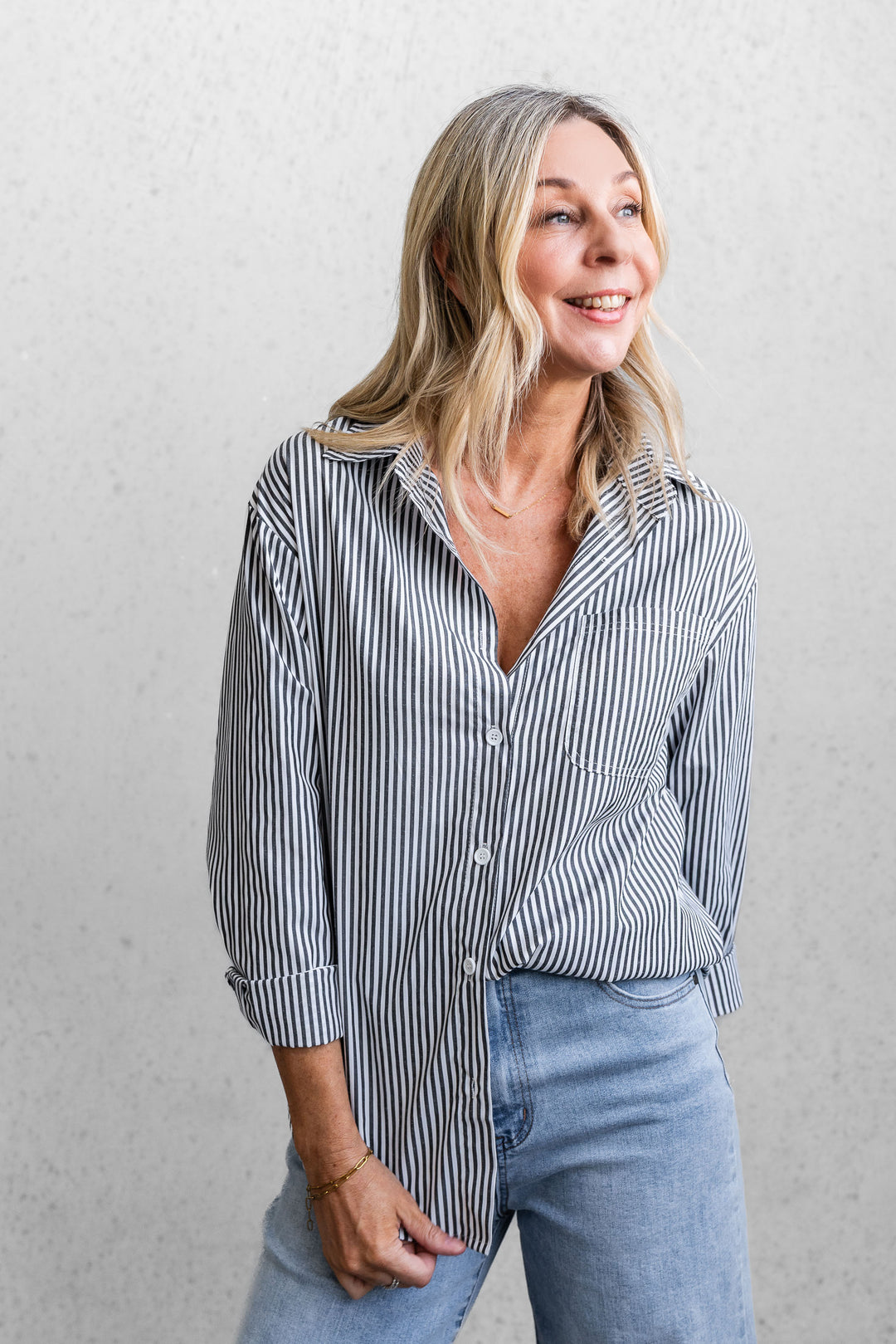 Classic Stripe Shirt - White / Black