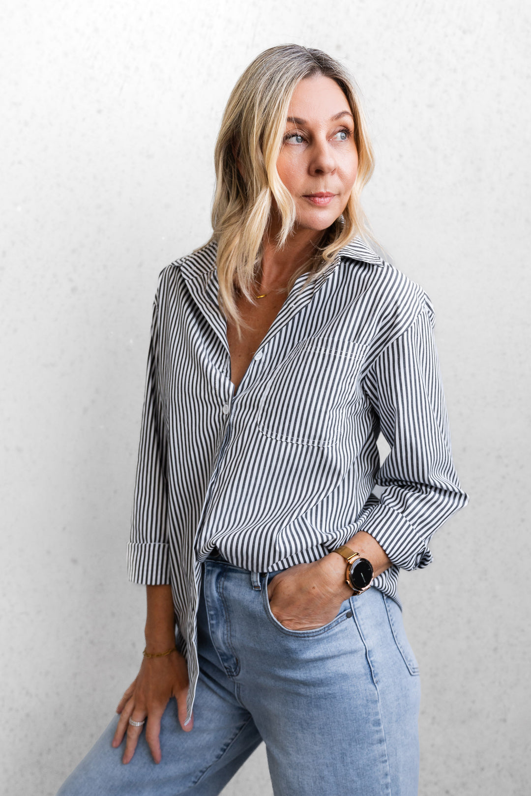 Classic Stripe Shirt - White / Black