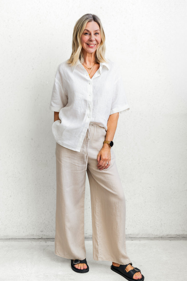 Lincoln Linen Shirt - White