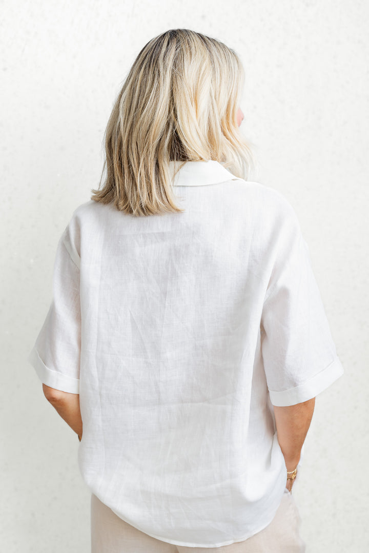 Lincoln Linen Shirt - White
