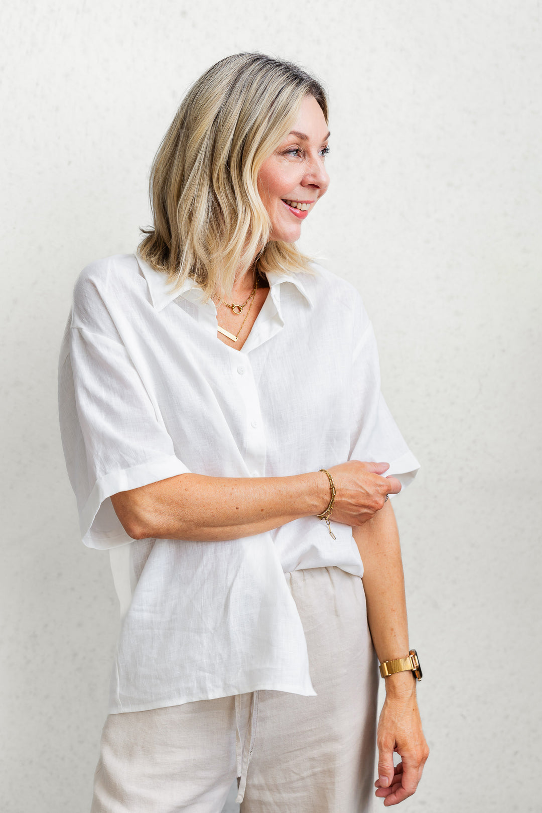 Lincoln Linen Shirt - White