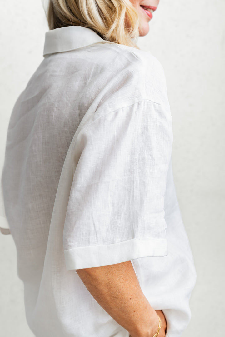 Lincoln Linen Shirt - White