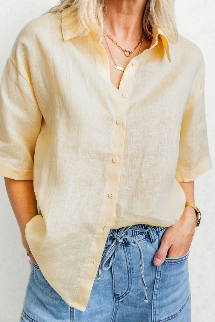 Lincoln Linen Shirt - Butter