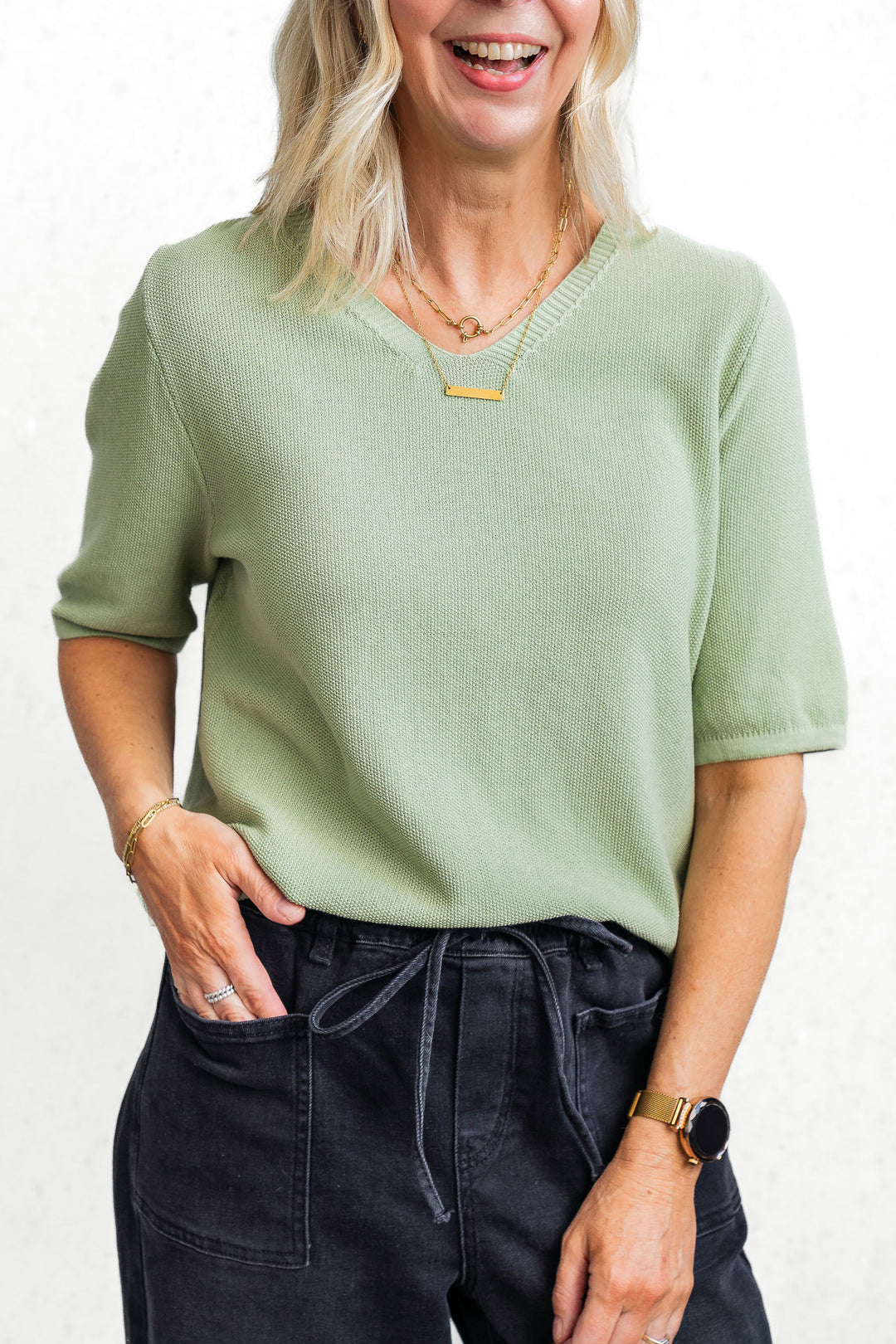 Bally Knit Tee - Sage