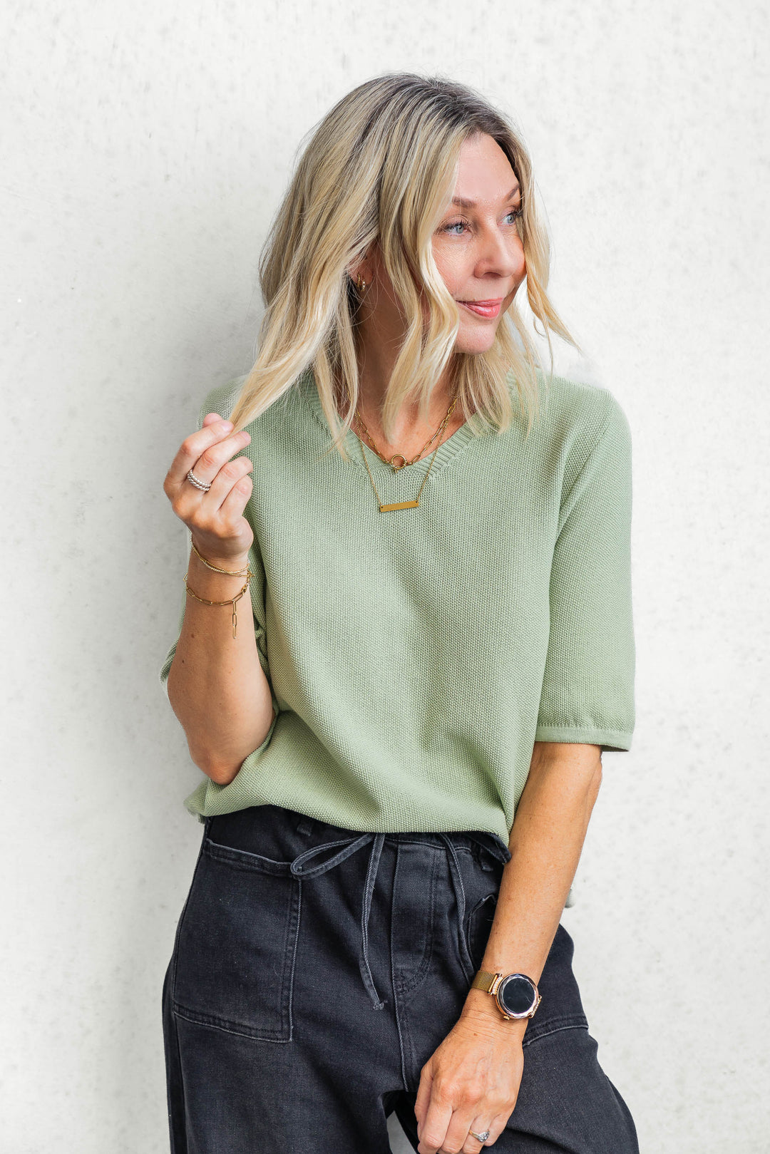 Bally Knit Tee - Sage