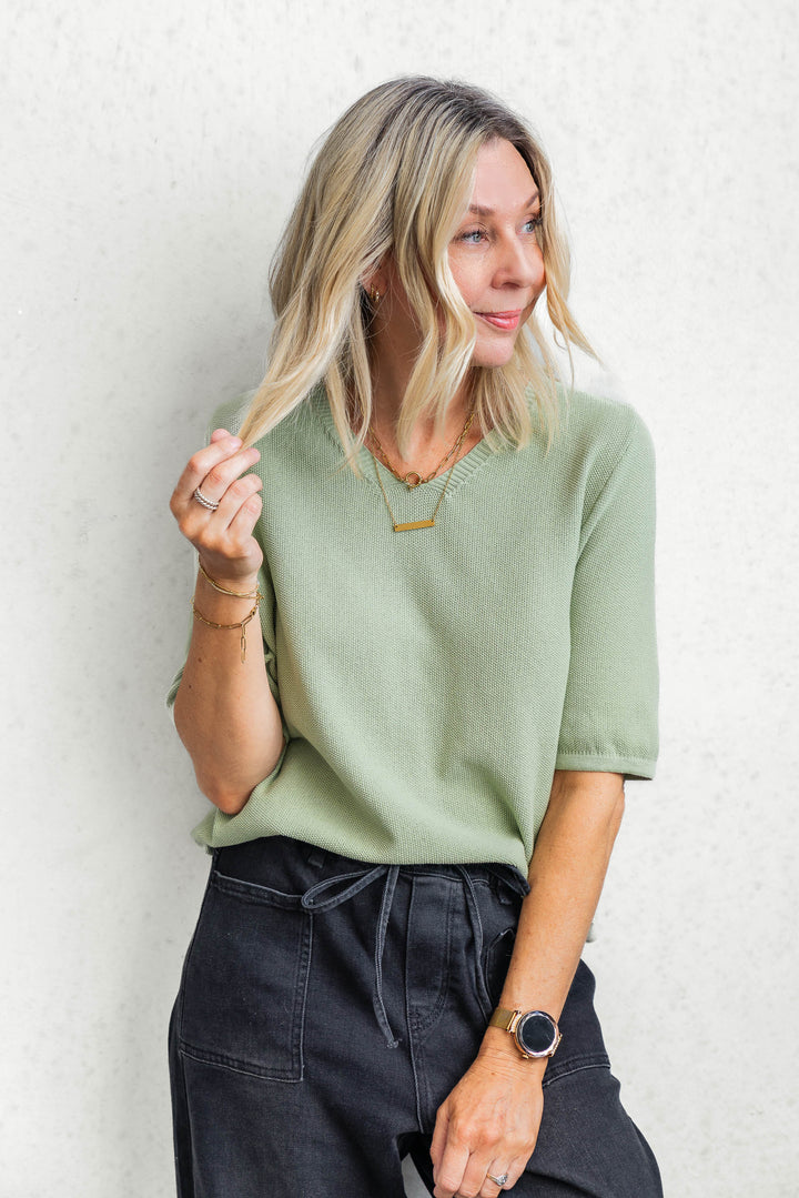 Bally Knit Tee - Sage