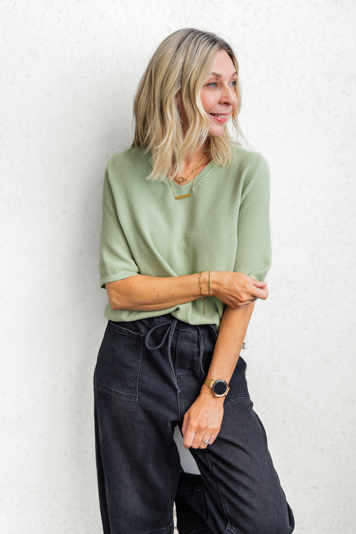 Bally Knit Tee - Sage