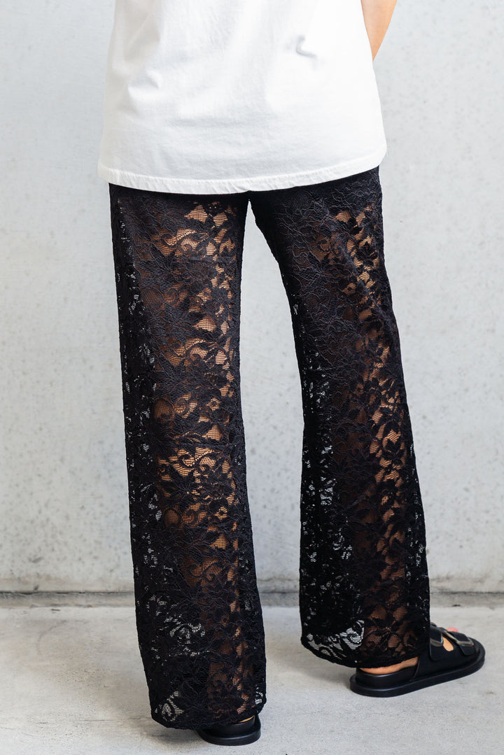 Zara Lace Pant - Black