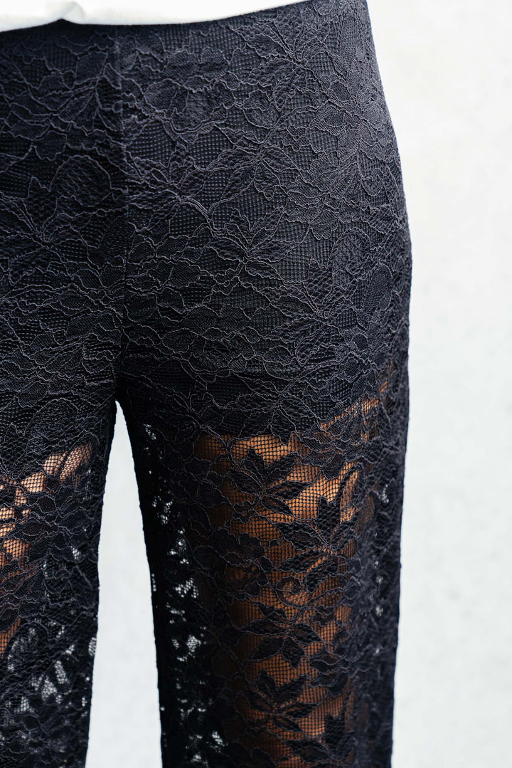 Zara Lace Pant - Black