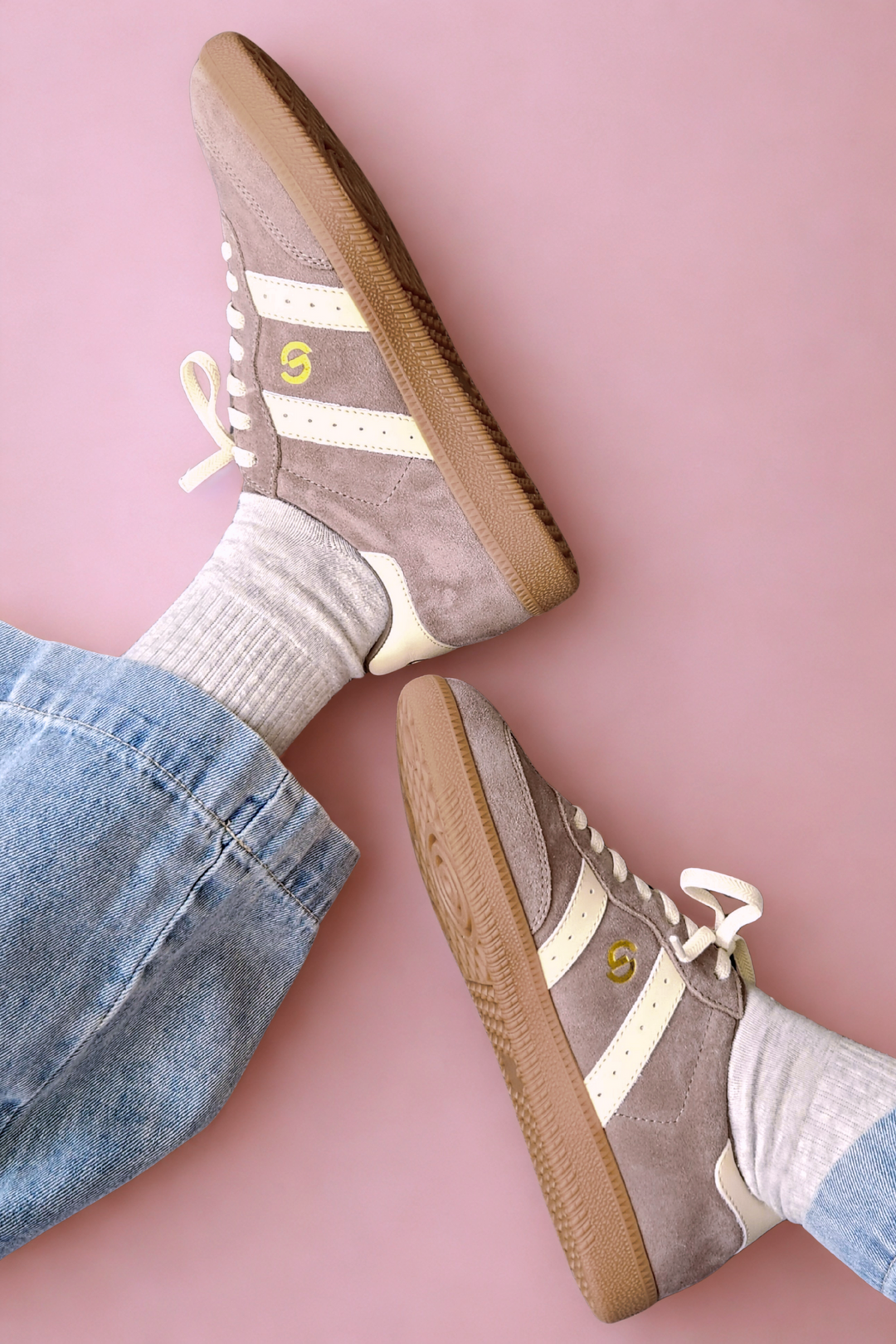 Parallel Suede Sneaker - Walnut/Ivory