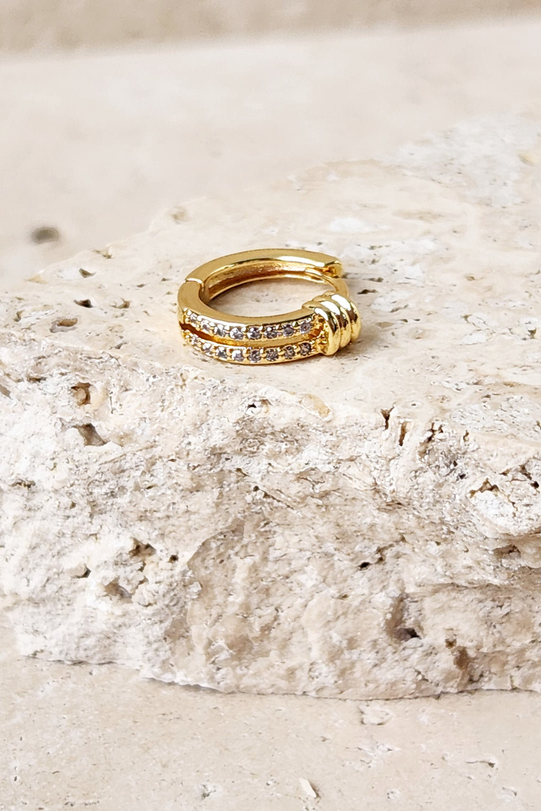 Zircon Tie Earring - Gold