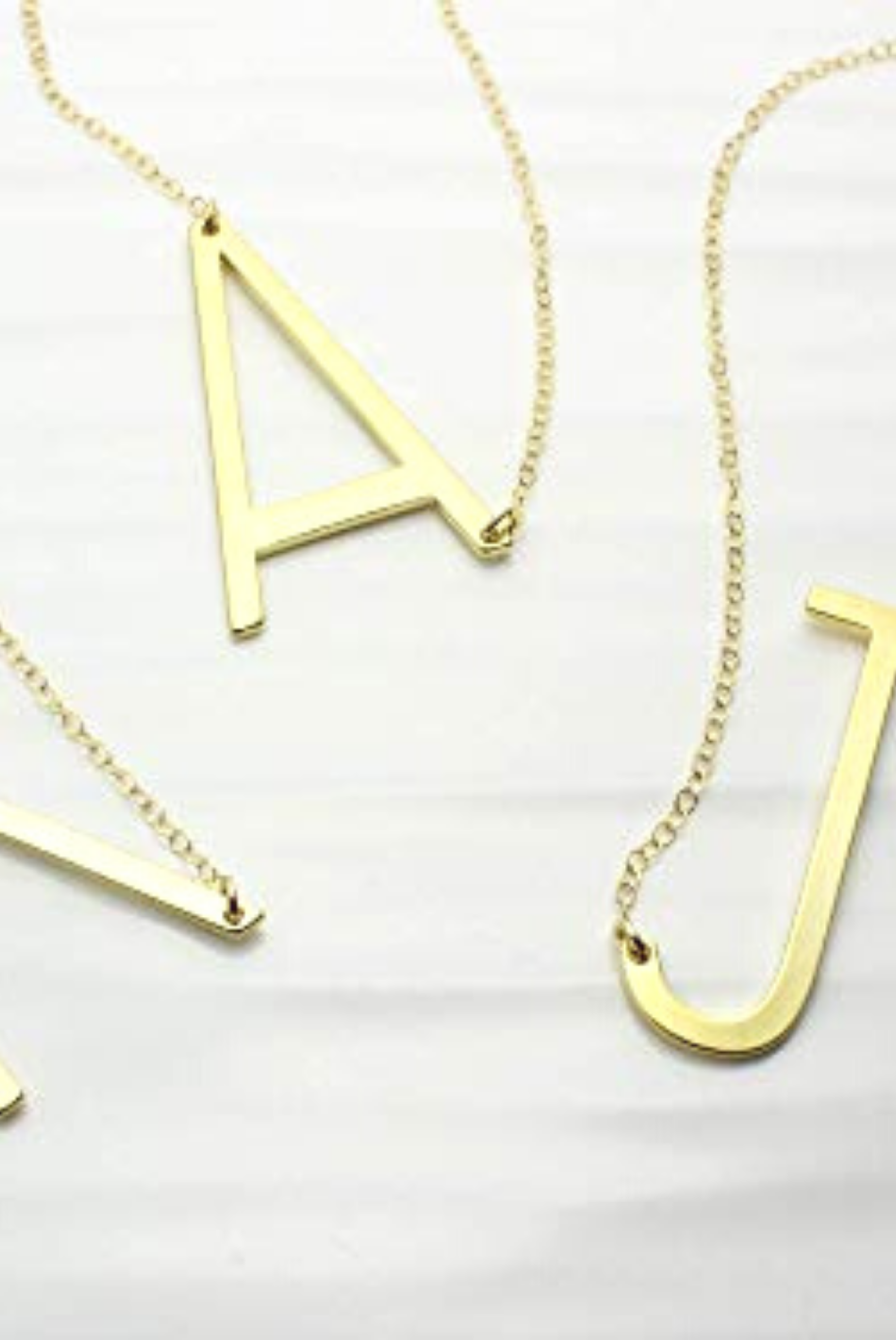 Large Gold Initial Necklace - Main Image