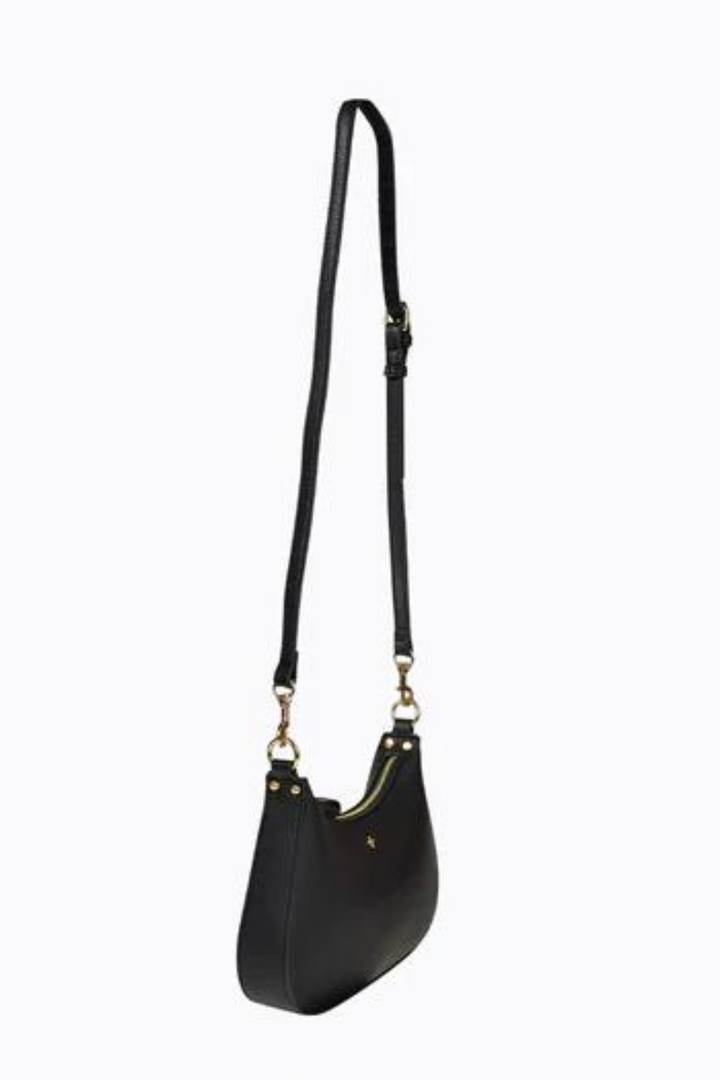 Chiara Double Handle Bag - Black Pebble