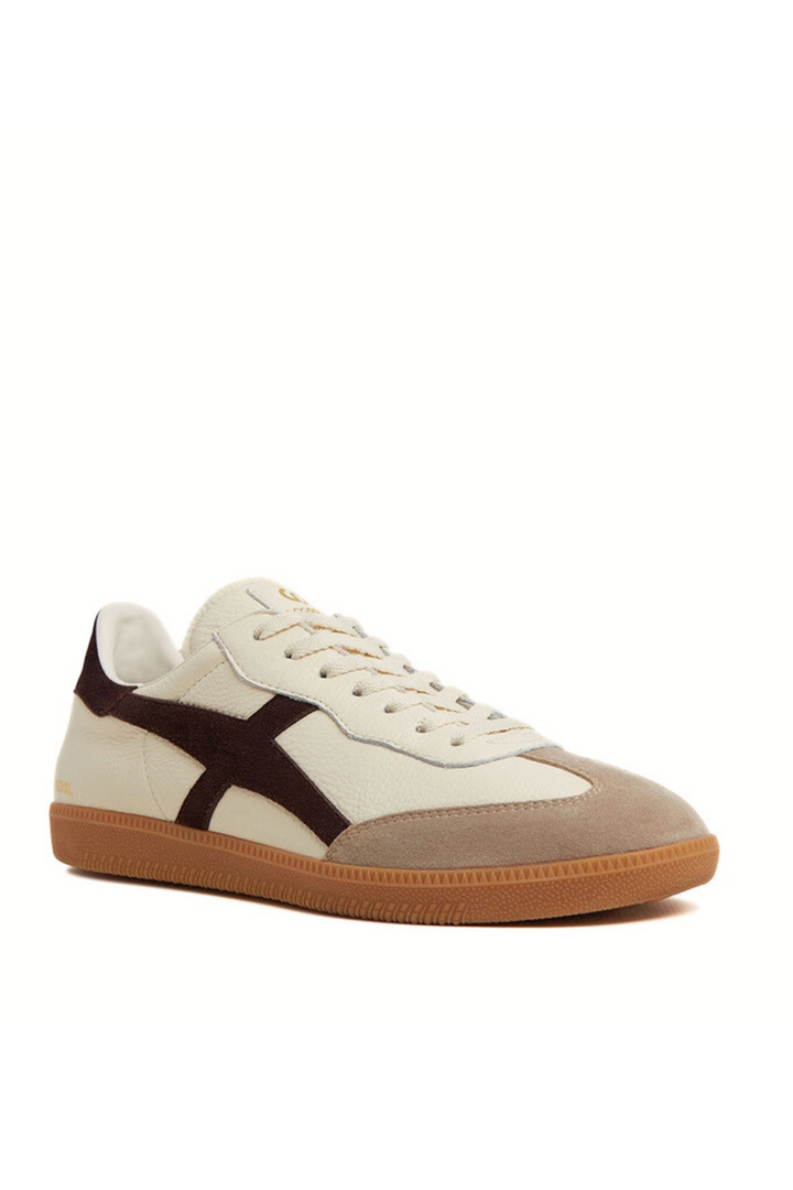 Crossroads Leather Sneaker - Ivory / Coffee