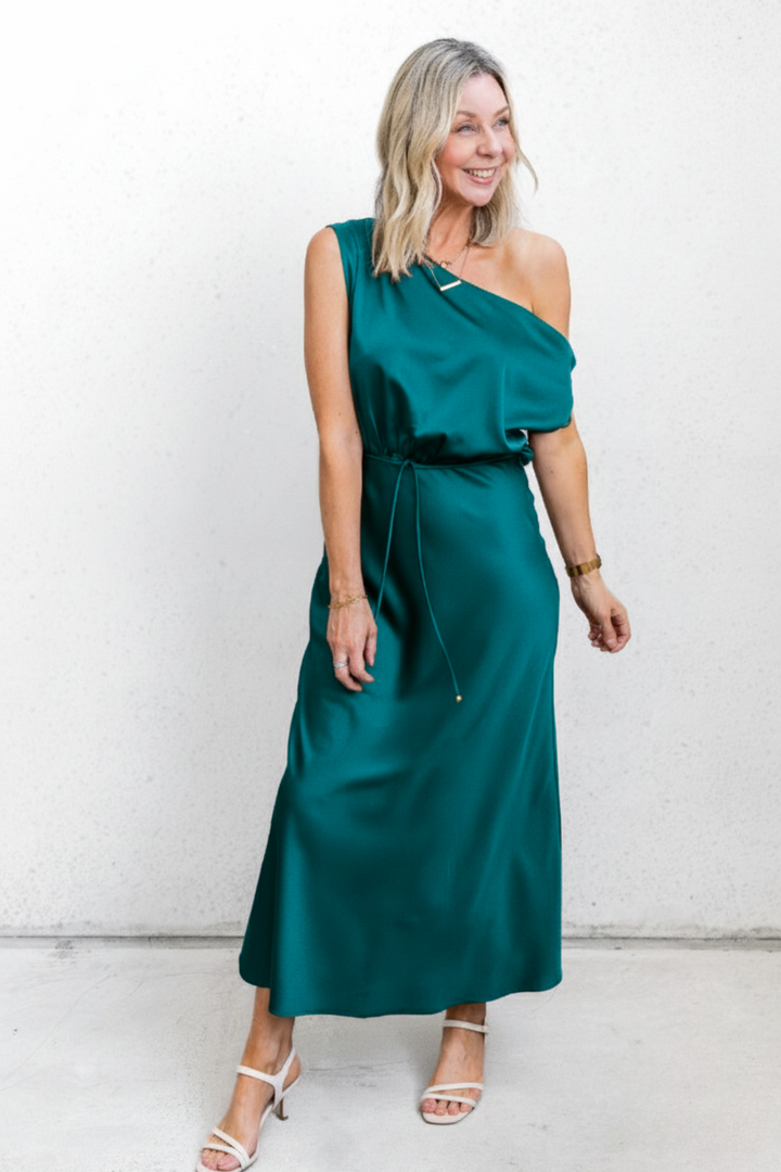 Emerald Off Shoulder Dress