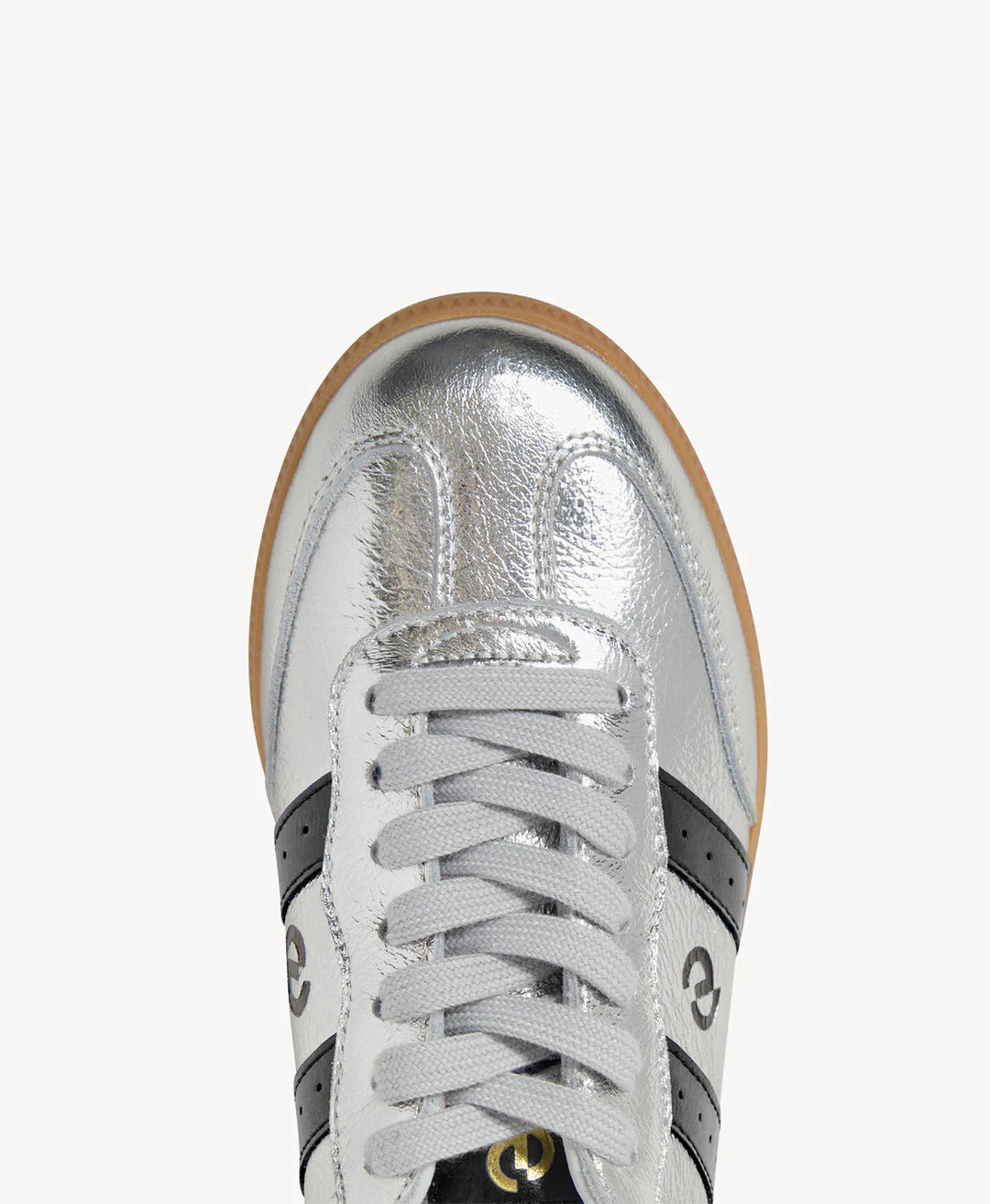 Parallel Metallic Leather Sneaker - Silver / Black