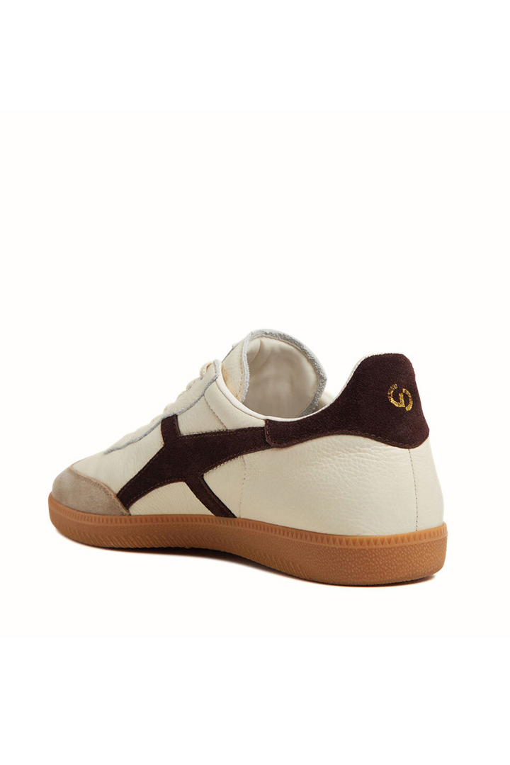 Crossroads Leather Sneaker - Ivory / Coffee