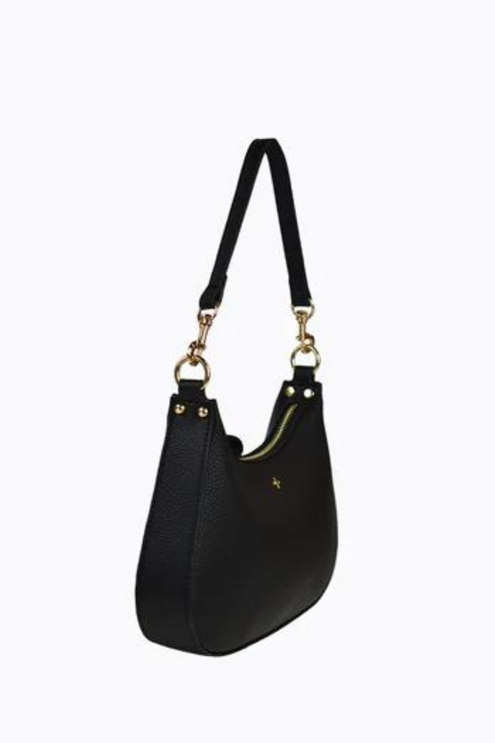 Chiara Double Handle Bag - Black Pebble