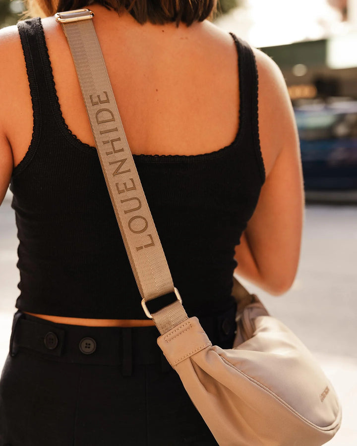 Sylvia Nylon Crossbody Bag - Beige