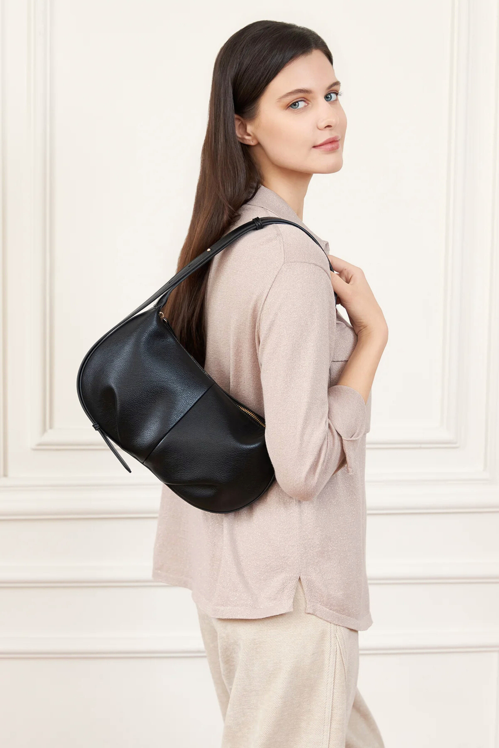 Olivia Shoulder Bag - Black - Mabel and Woods