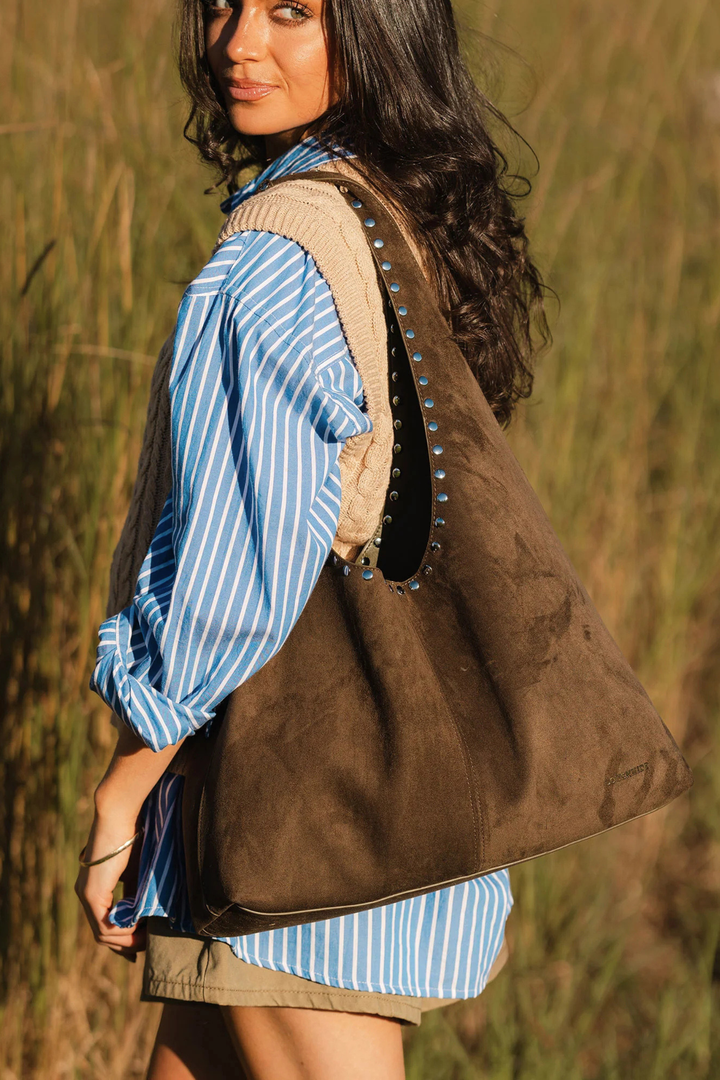 Hailey Shoulder Bag - Olive Brown - Mabel and Woods