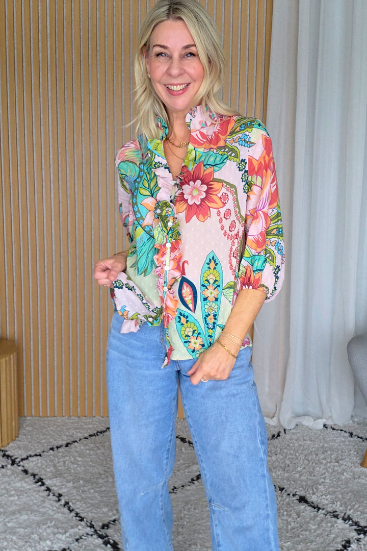 Ruffle Shirt - Pink