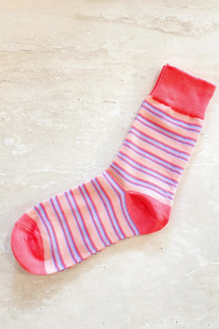 Pinstripe Block Crew Socks