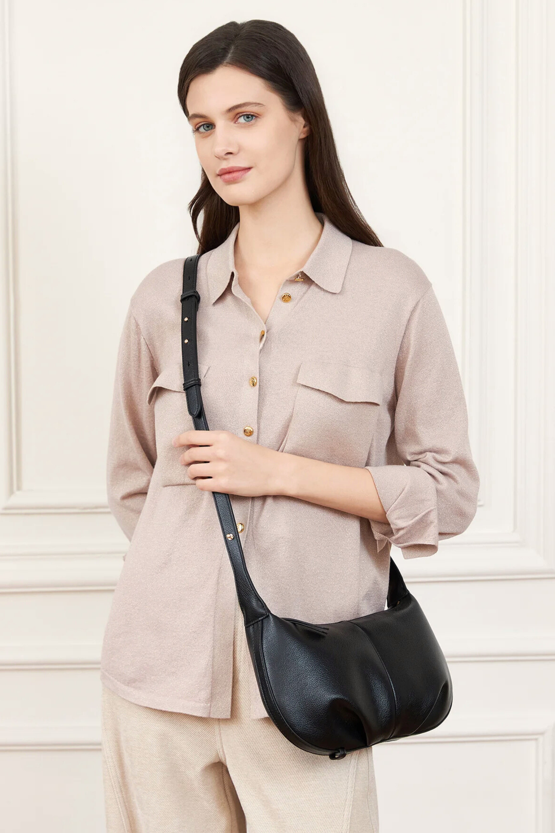 Olivia Shoulder Bag - Black - Mabel and Woods