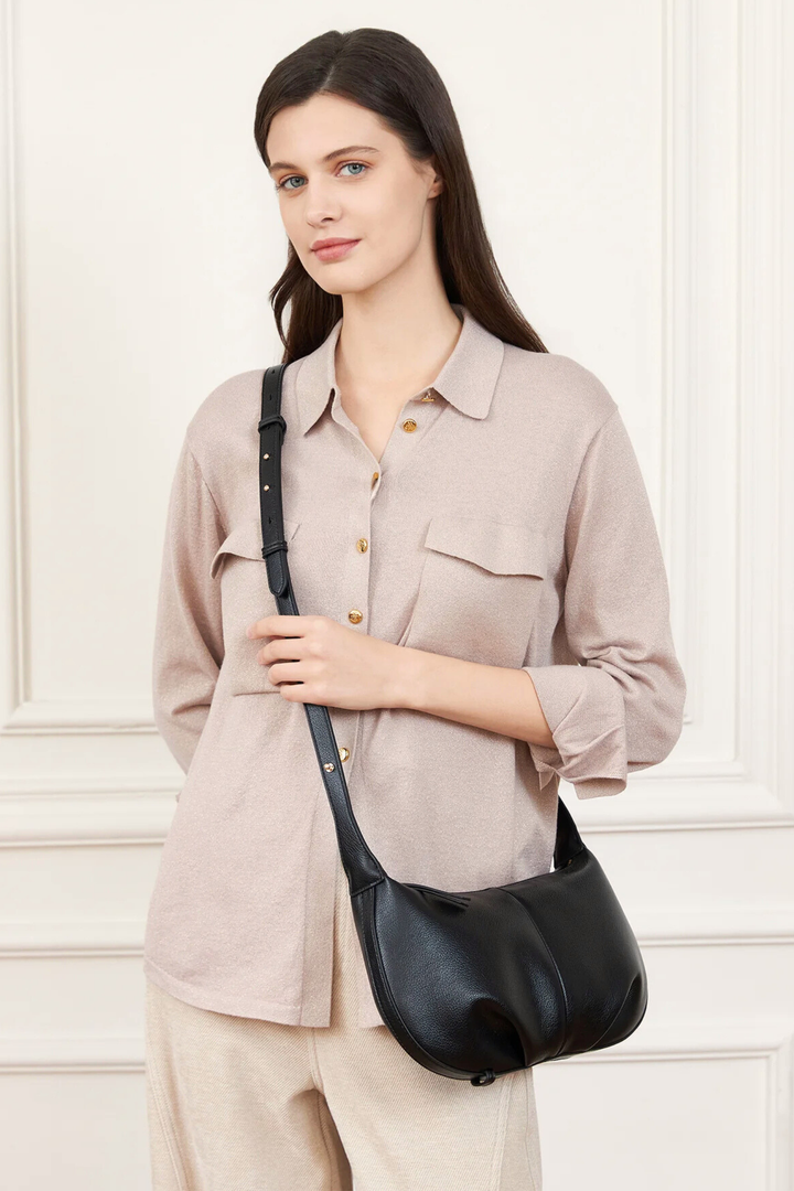 Olivia Shoulder Bag - Black - Mabel and Woods