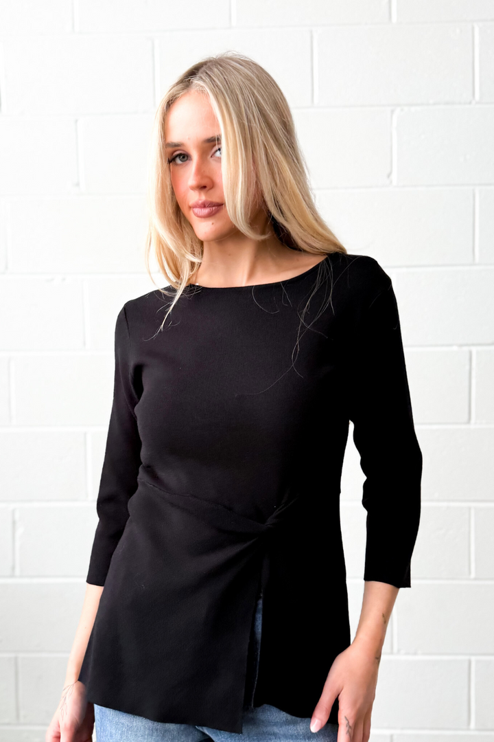 Twist Front Top - Black