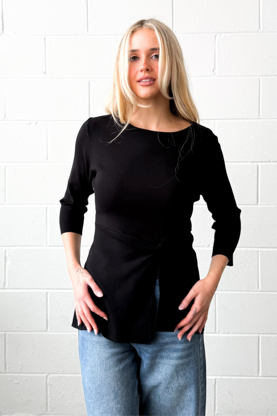 Twist Front Top - Black