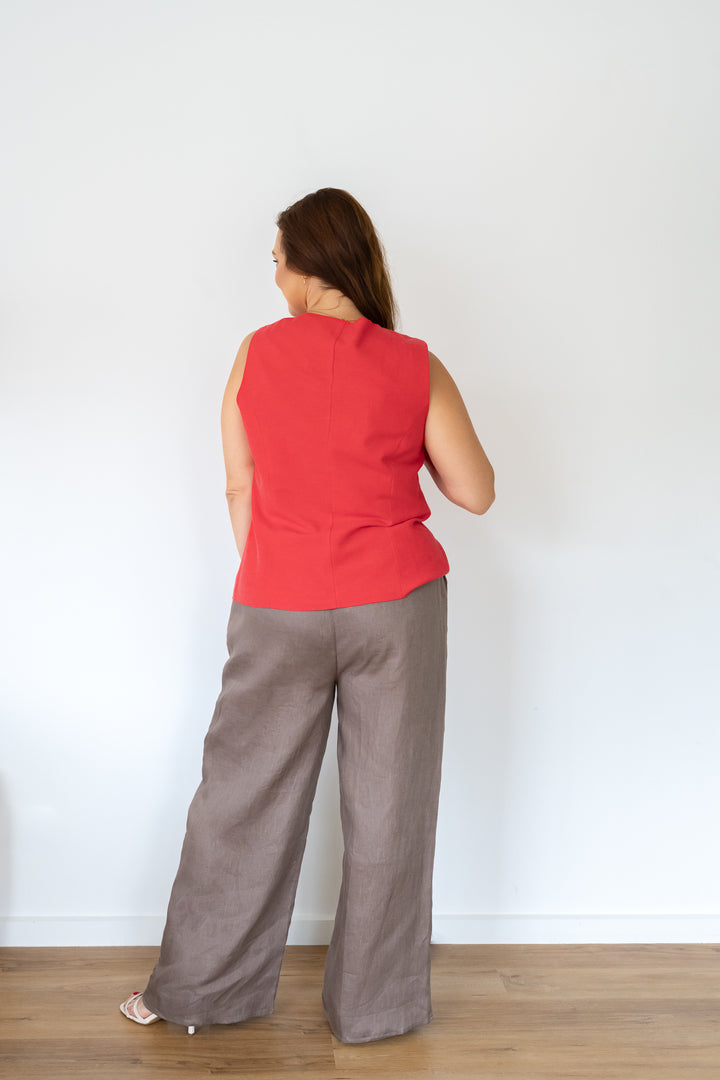 Darcy Linen Pant - Mocha