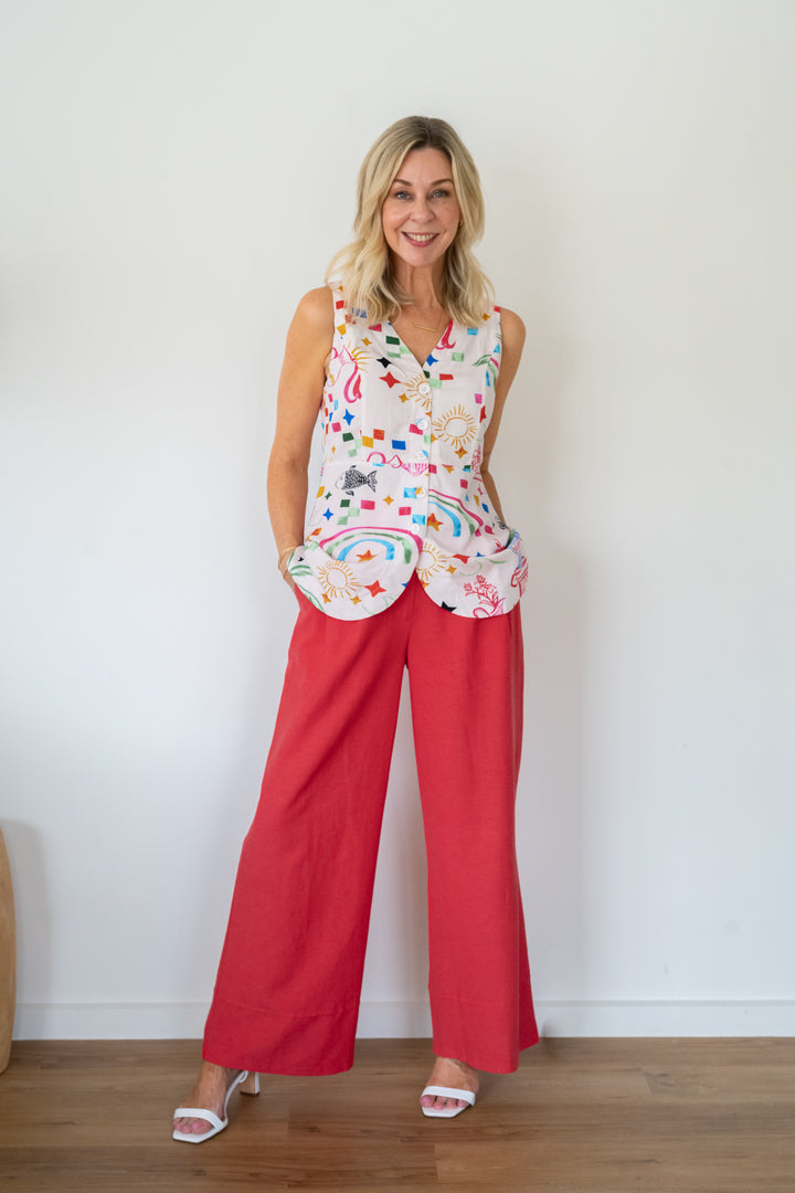 Laneway Pant - Cherry