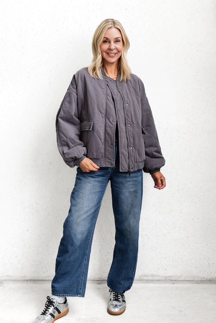Stace Padded Jacket - Grey - Mabel and Woods