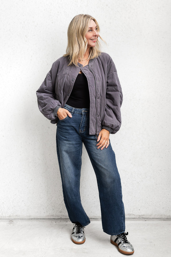 Stace Padded Jacket - Grey - Mabel and Woods
