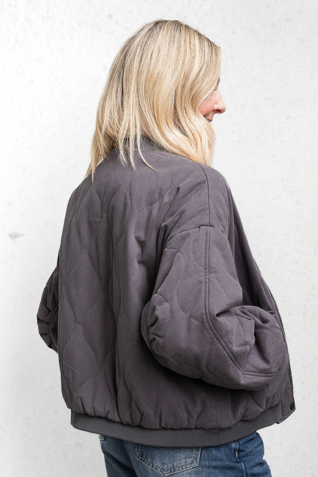 Stace Padded Jacket - Grey - Mabel and Woods