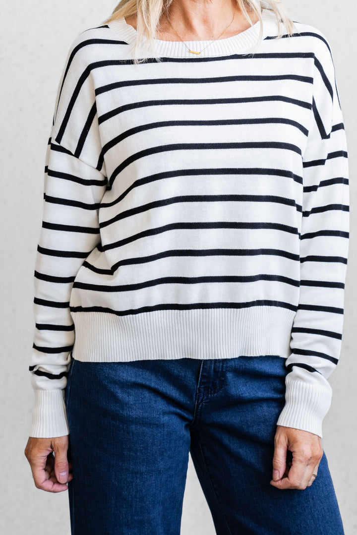 Adele Stripe Knit - White