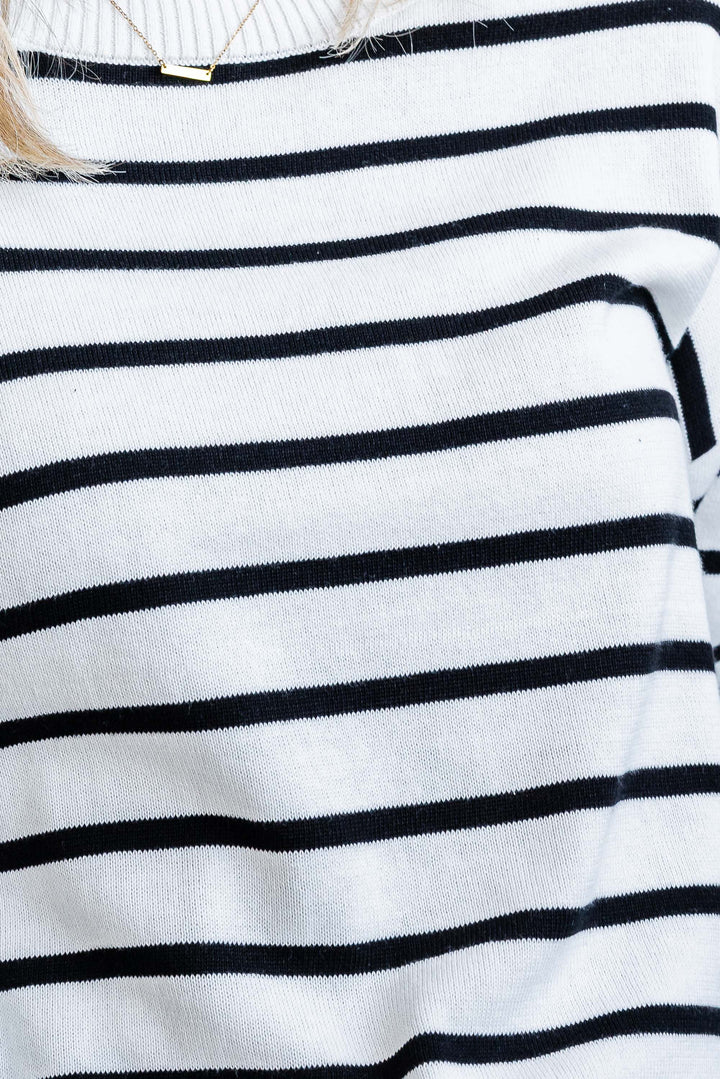 Adele Stripe Knit - White