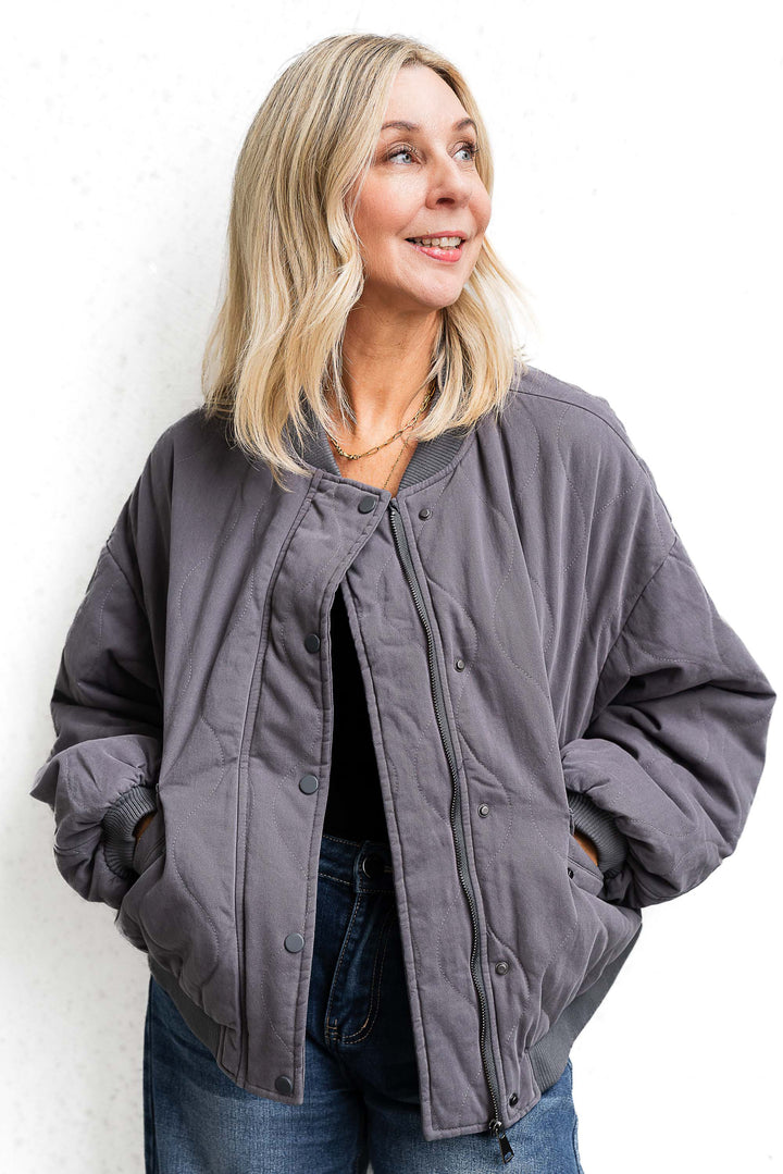 Stace Padded Jacket - Grey - Mabel and Woods