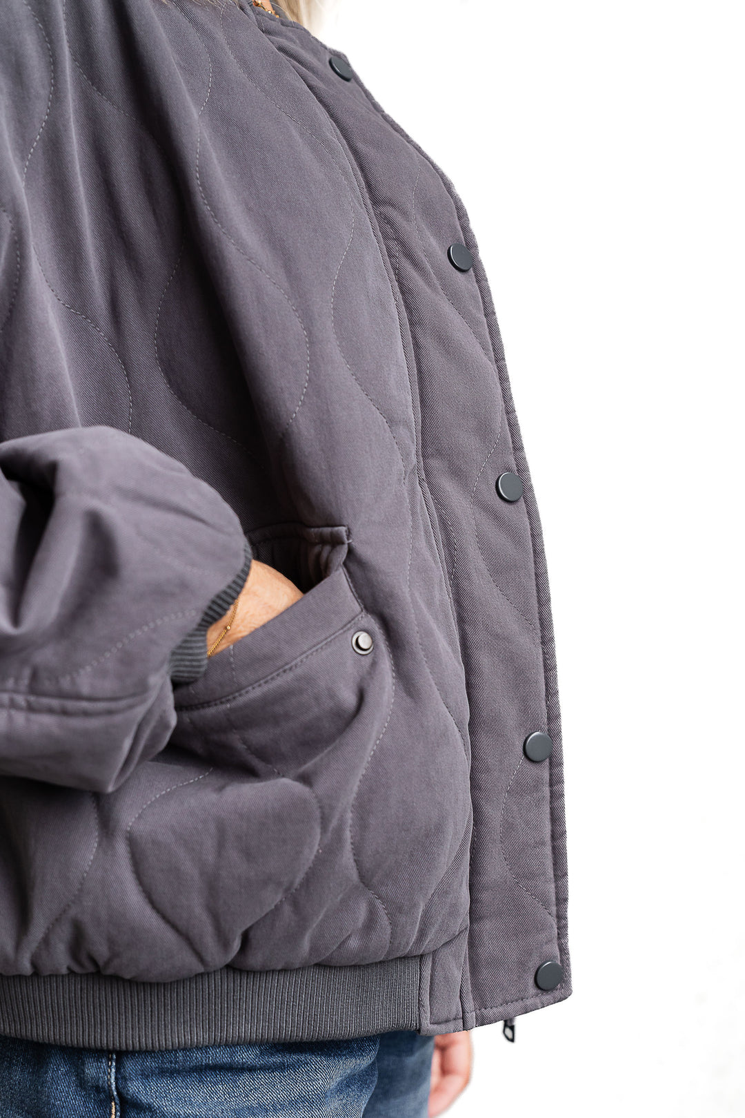 Stace Padded Jacket - Grey - Mabel and Woods