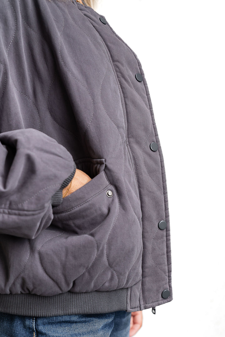 Stace Padded Jacket - Grey - Mabel and Woods