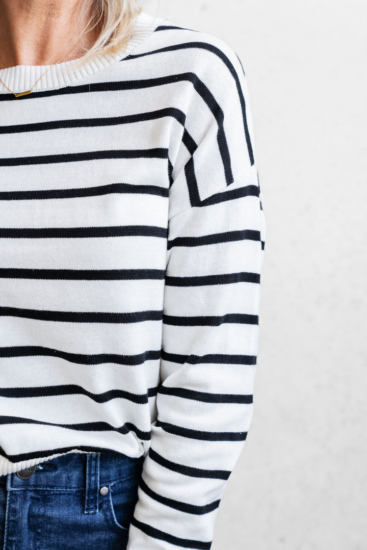 Adele Stripe Knit - White