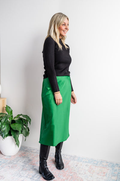 Alira Satin Skirt - Green