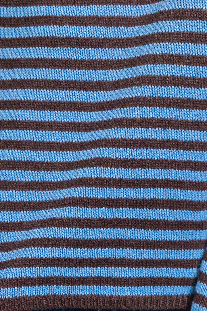 Cara Stripe Knit - Blue / Choc
