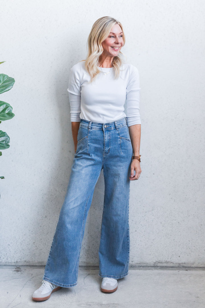 Billie Wide Leg Jean - Blue
