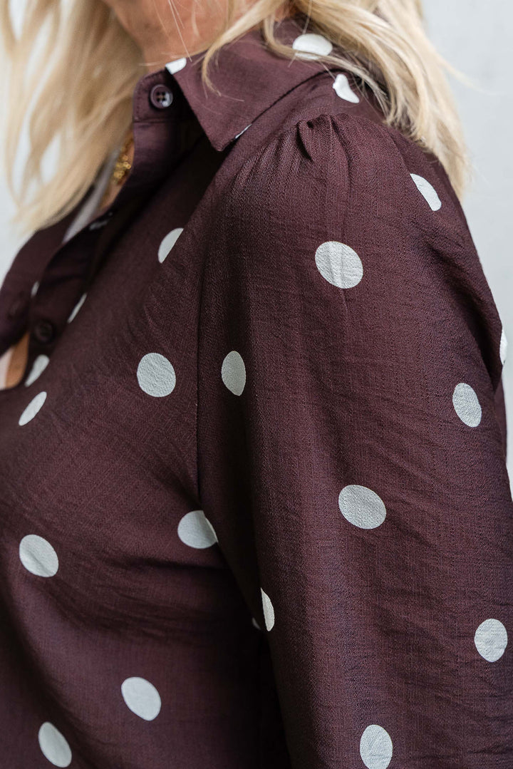 Polka Shirt - Aubergine