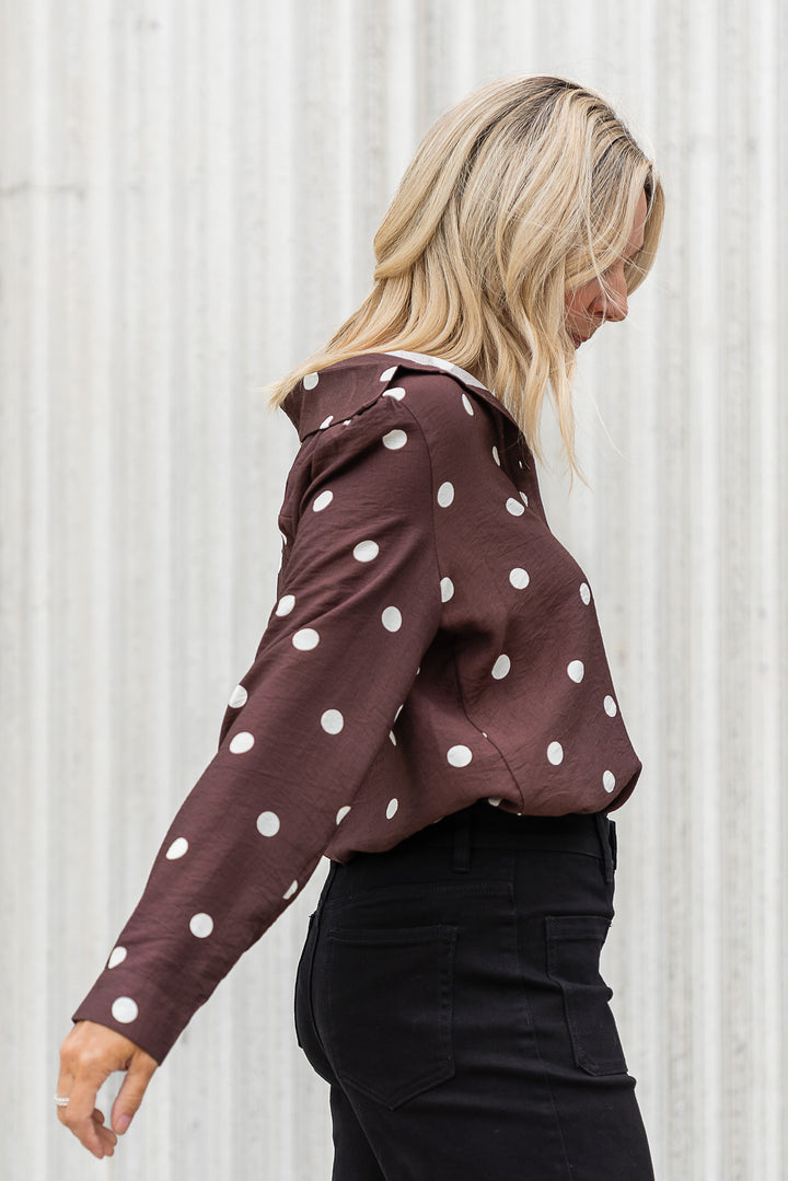 Polka Shirt - Aubergine