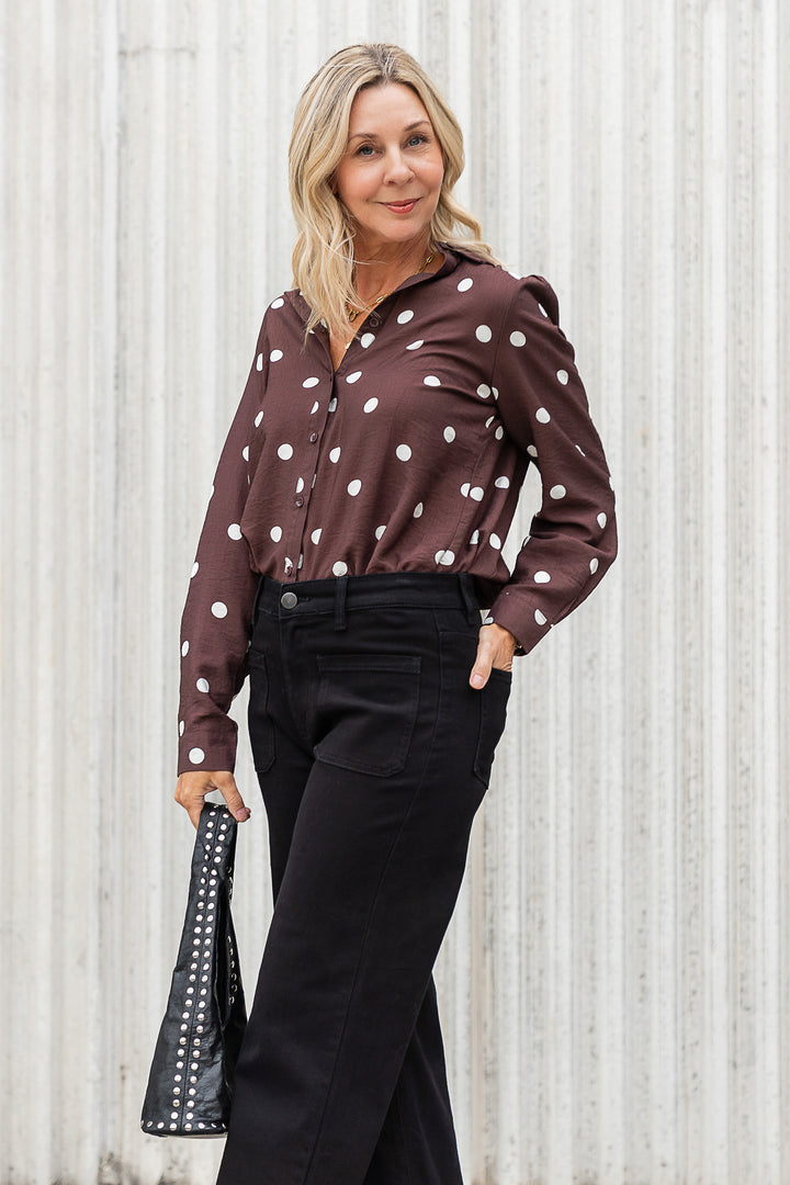 Polka Shirt - Aubergine