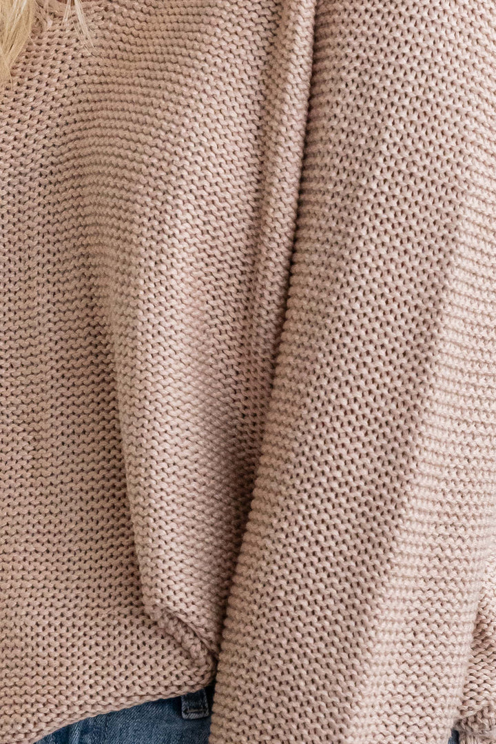 Roll Sleeve Knit - Latte