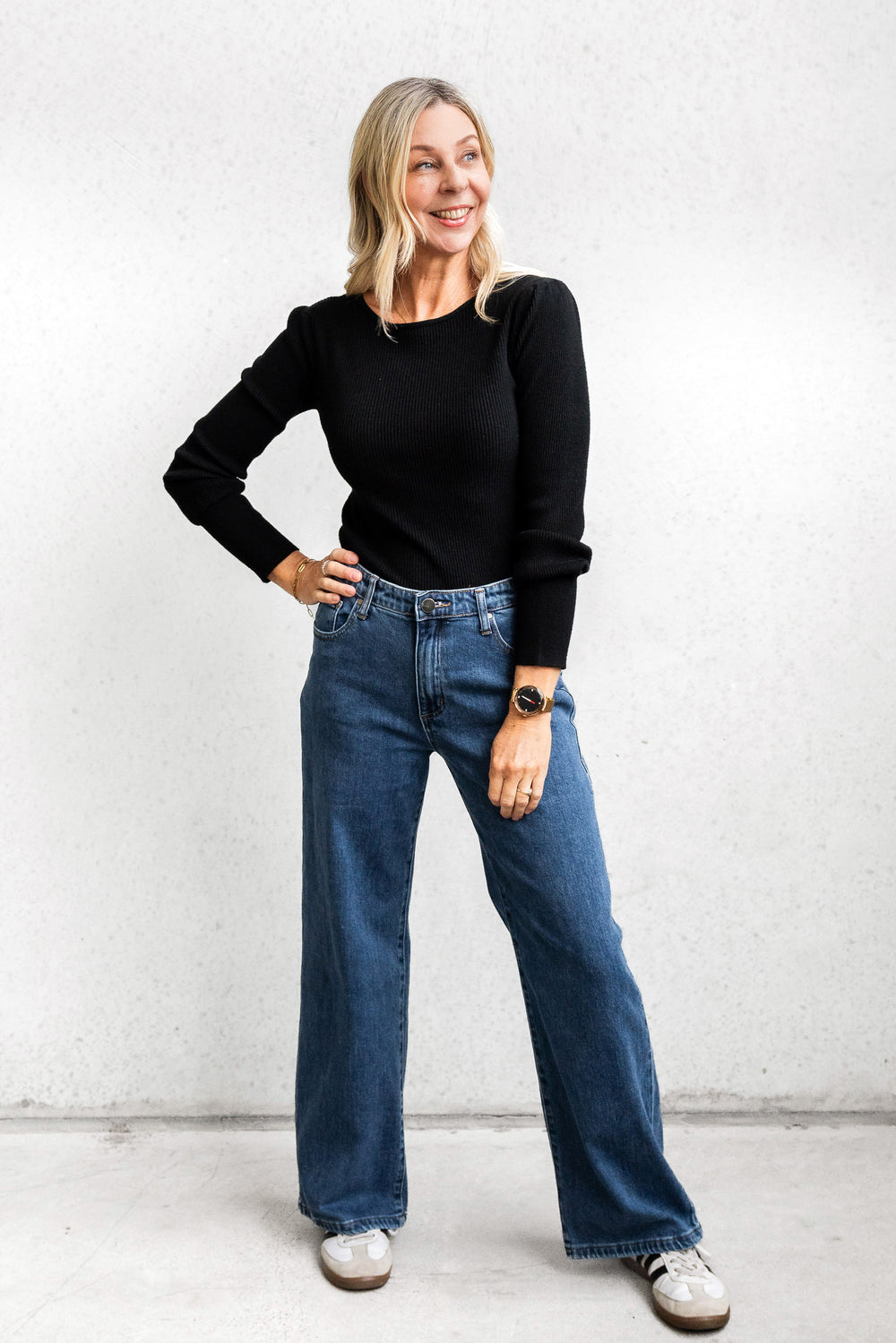 Anita Straight Leg Jean - Dark Wash - Mabel and Woods